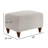 Candor - Ottoman Upholstered Footrest - Beige / Gray - Furniture Home Direct