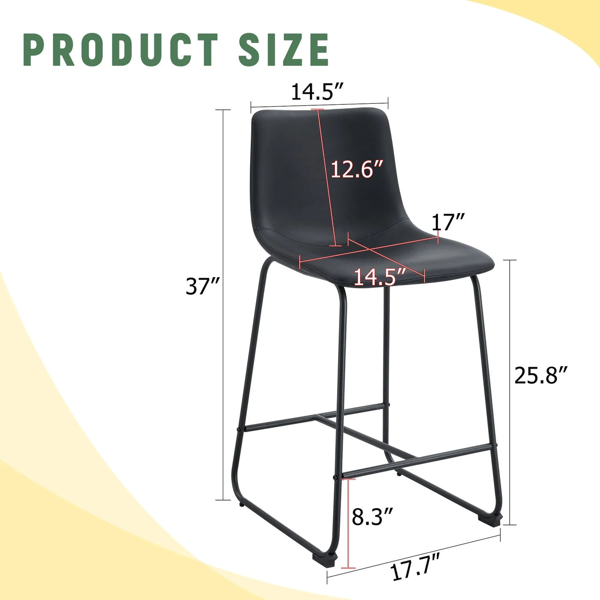 Retro Bar Chairs, Comfortable Stools (Set of 2) - Furniture Home Direct