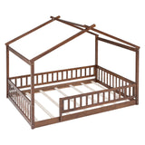 Bed House Bed Frame With Fence - Furniture Home Direct