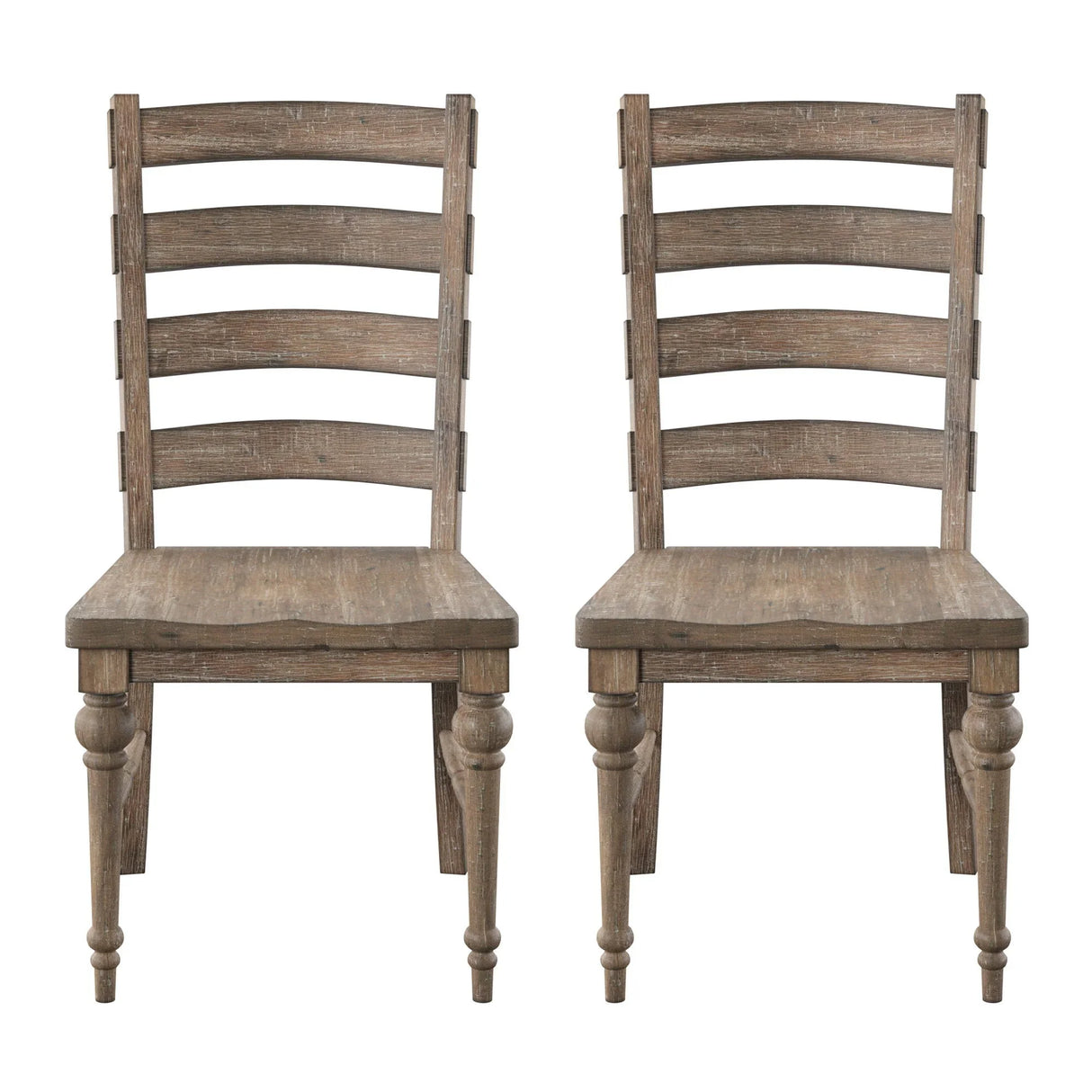 Ludin - Ladderback Dining Chairs, (Set of 2) - Taupe - Furniture Home Direct