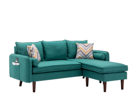 Mia - Sectional Sofa Chaise With USB Charger And Pillows - Furniture Home Direct