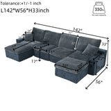 Modern Modular U Shaped Cloud Sectional Couch With Deep Seat And Comfy Chaise - Furniture Home Direct