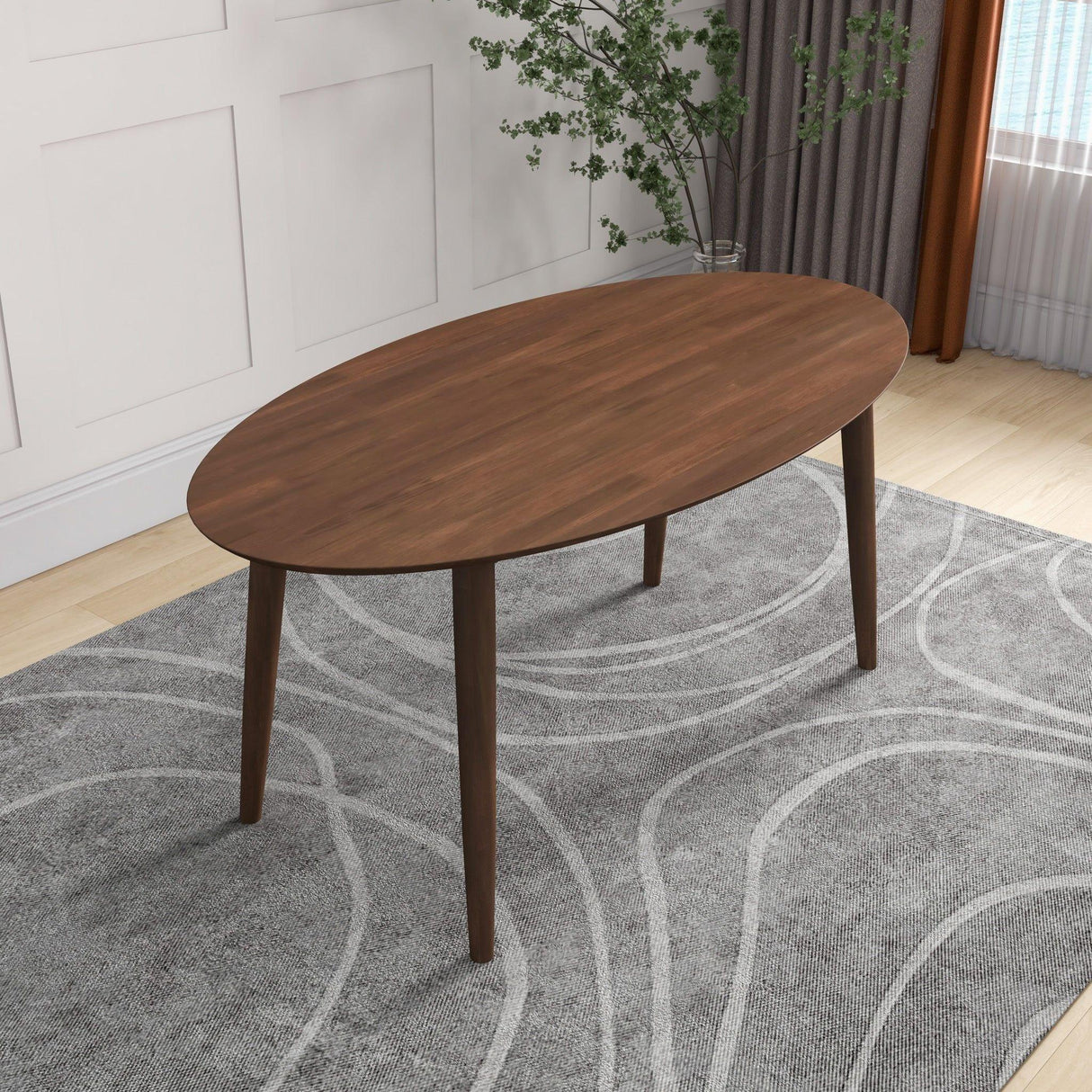 Ada - Mid-Century Modern Style Oval Dining Table - Furniture Home Direct
