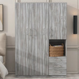 2 Doors Wardrobe Storage For Bedroom With Shelves And 3 Drawers - Furniture Home Direct