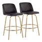Toriano - Contemporary, Fixed Height Counter Stool With Swivel With Round Footrest (Set of 2) - Furniture Home Direct