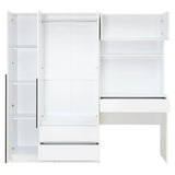 3 Door Storage Desk Wardrobe For Bedroom With Shelves And 3 Drawers - Furniture Home Direct