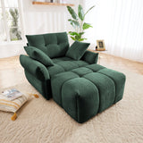 Ergonomic Single Seater Sofa With Ottoman, High Resilience Support Cushions - Furniture Home Direct