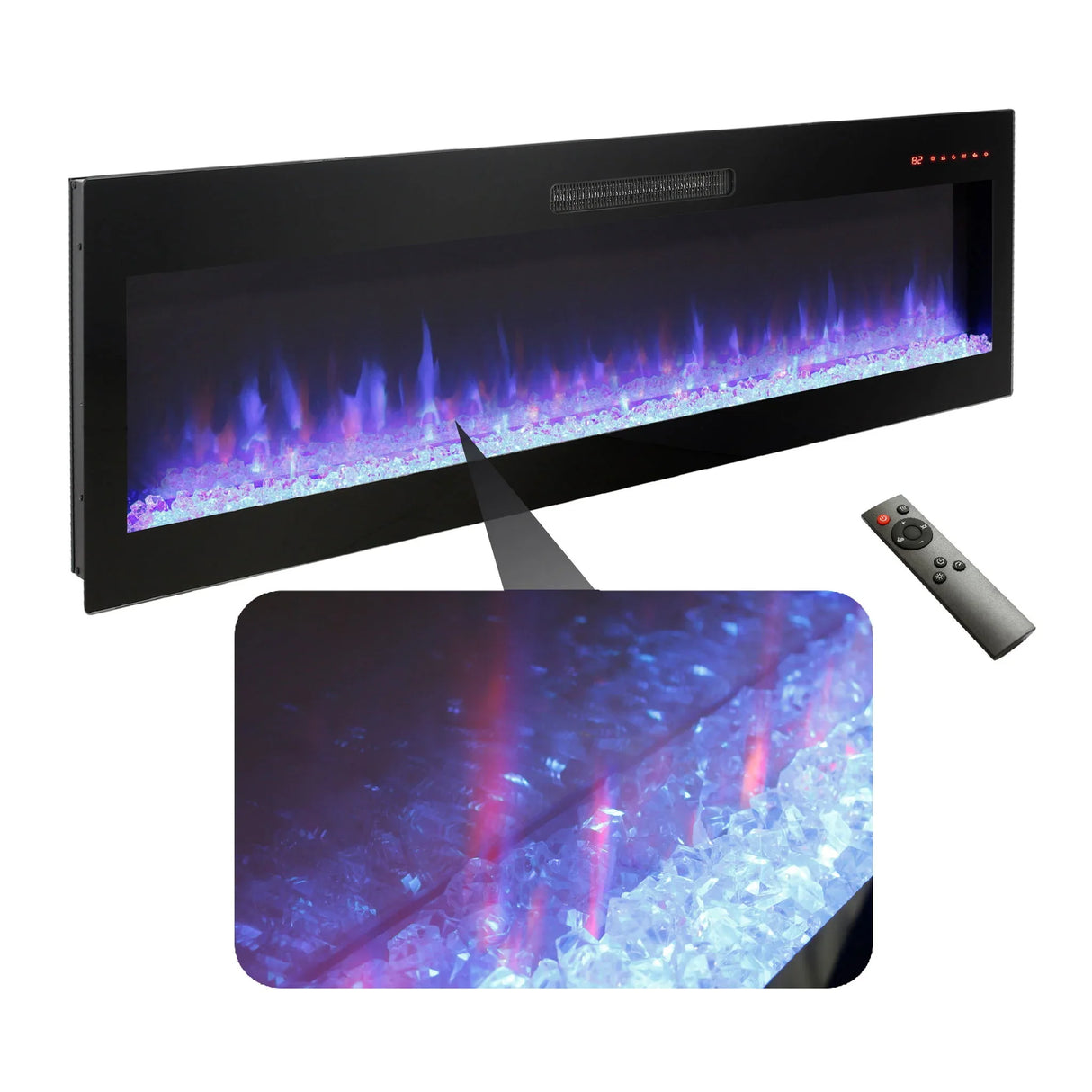 Electric Fireplace, Recessed And Wall Mounted Fireplace - Furniture Home Direct