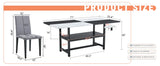 Dining Set Modern With Marble Top Table For Six Gray - Furniture Home Direct