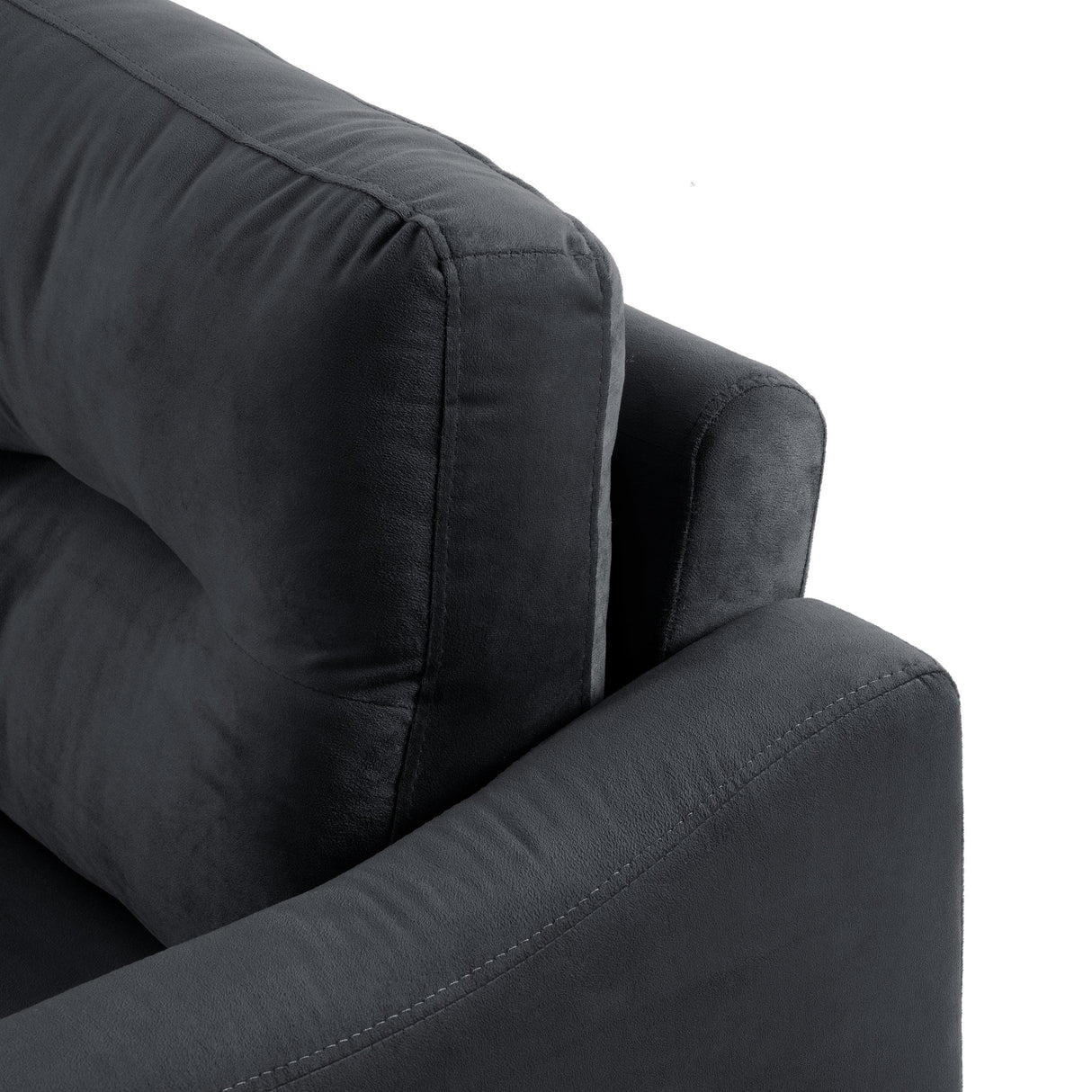 living Room Set With Sofa, Love seat and Accent Chair - Black - Furniture Home Direct
