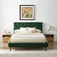 Dillon - Mid-Century Modern Velvet Platform Bed - Furniture Home Direct