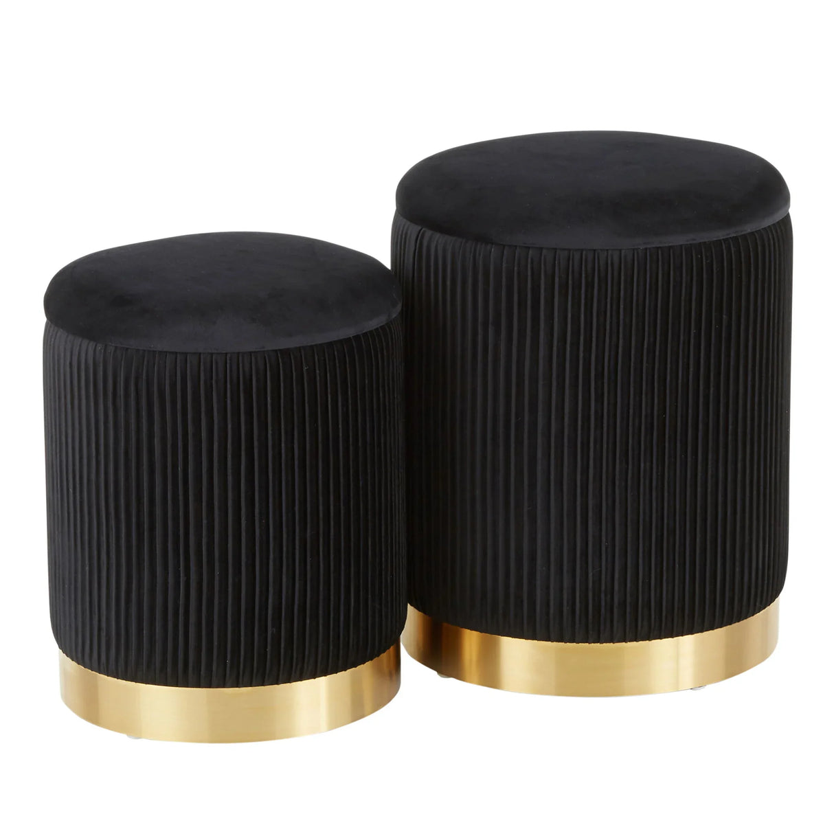 Marla - Contemporary Nesting Pleated Ottoman Set - Furniture Home Direct