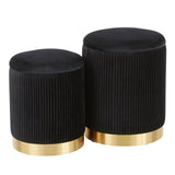 Marla - Contemporary Nesting Pleated Ottoman Set - Furniture Home Direct