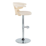 Gardenia - Contemporary Adjustable Barstool & Swivel, Rounded T Footrest (Set of 2) - Furniture Home Direct
