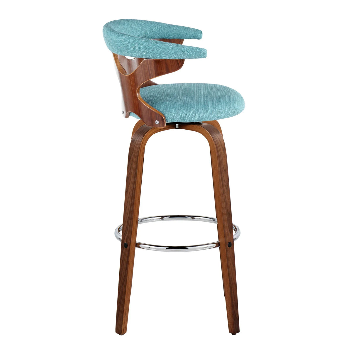 Gardenia - Mid Century Modern Fixed Height Barstool With Swivel With Round Footrest (Set of 2) - Furniture Home Direct