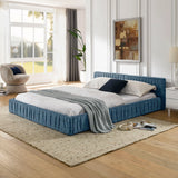 Modern Upholstered Platform Bed Frame With Pleated Design - Furniture Home Direct