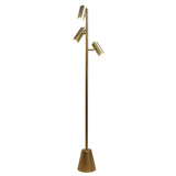 Lumina - Floor Lamp With Rotary Switch Triple Spots Cone Base - Gold - Furniture Home Direct