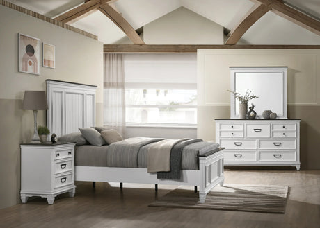 Bedroom Set Queen Bed Dresser Nightstand Antique White - Furniture Home Direct