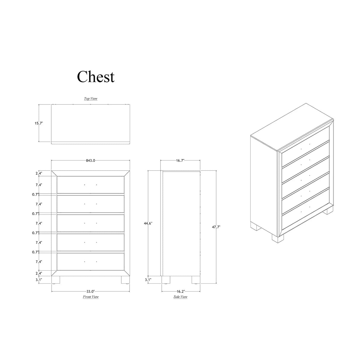 Rover - Chest - Gray - Furniture Home Direct