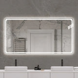 Bathroom Mirror Vanity Mirrors With Front Lights, Wall Mounted, Anti-Fog, Frameless, Horizontal Or Vertical - Furniture Home Direct