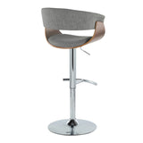 Vintage Mod - Mid Century Modern Adjustable Height Barstool With Swivel With Rounded T Footrest (Set of 2) - Furniture Home Direct