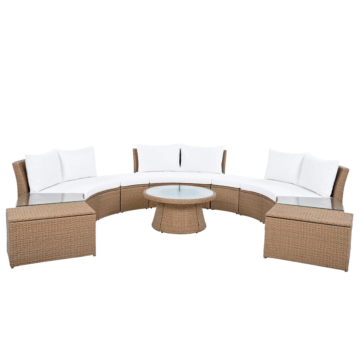 Semi-Circle Outdoor Sectional Set - Furniture Home Direct