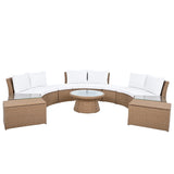 Semi-Circle Outdoor Sectional Set - Furniture Home Direct