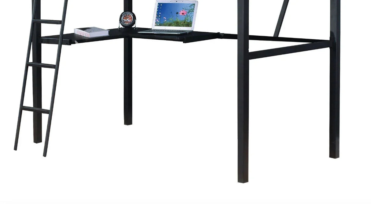 Senon - Twin Loft Bed With Desk - Black / Silver - Furniture Home Direct