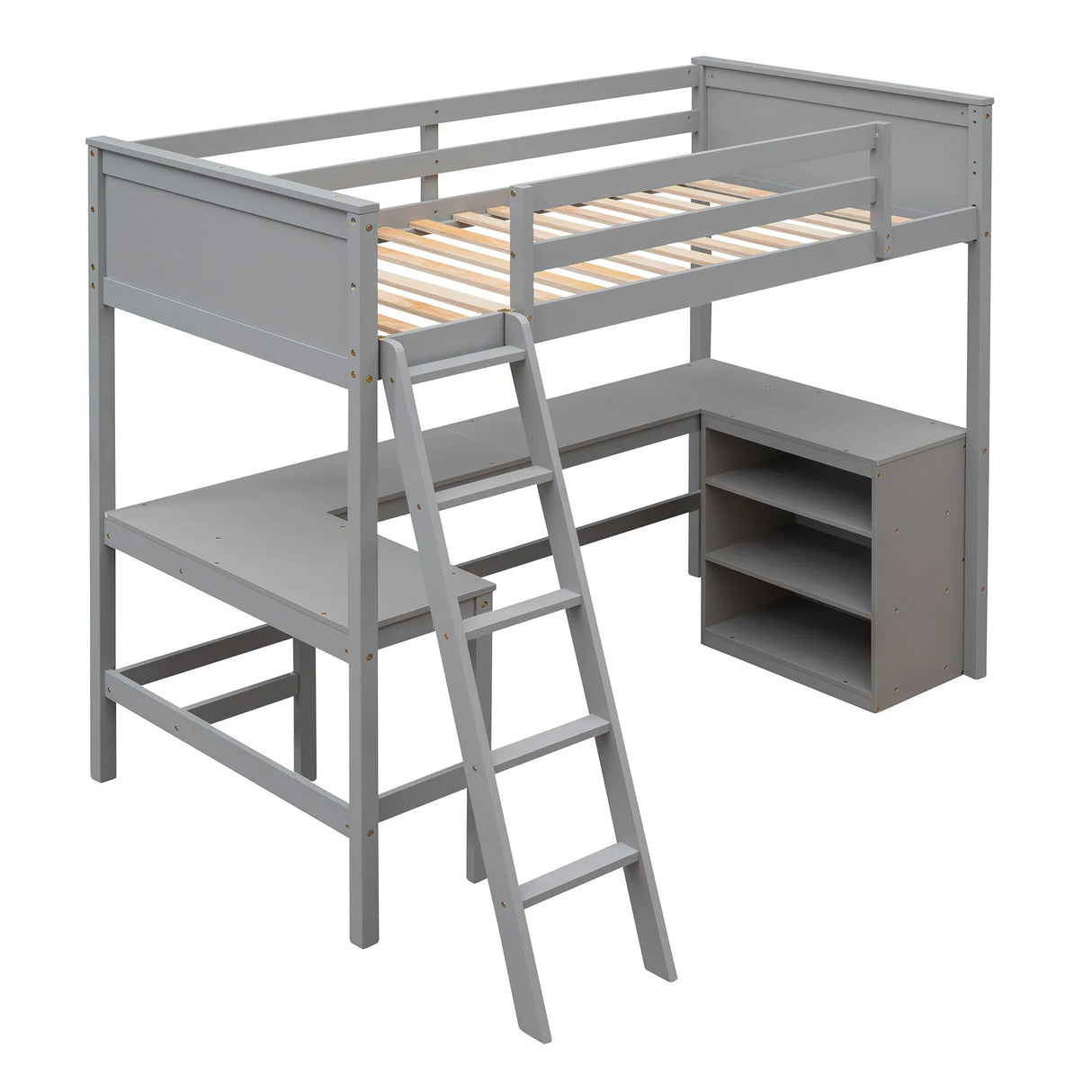 Loft Bed With Shelves With Desk - Furniture Home Direct