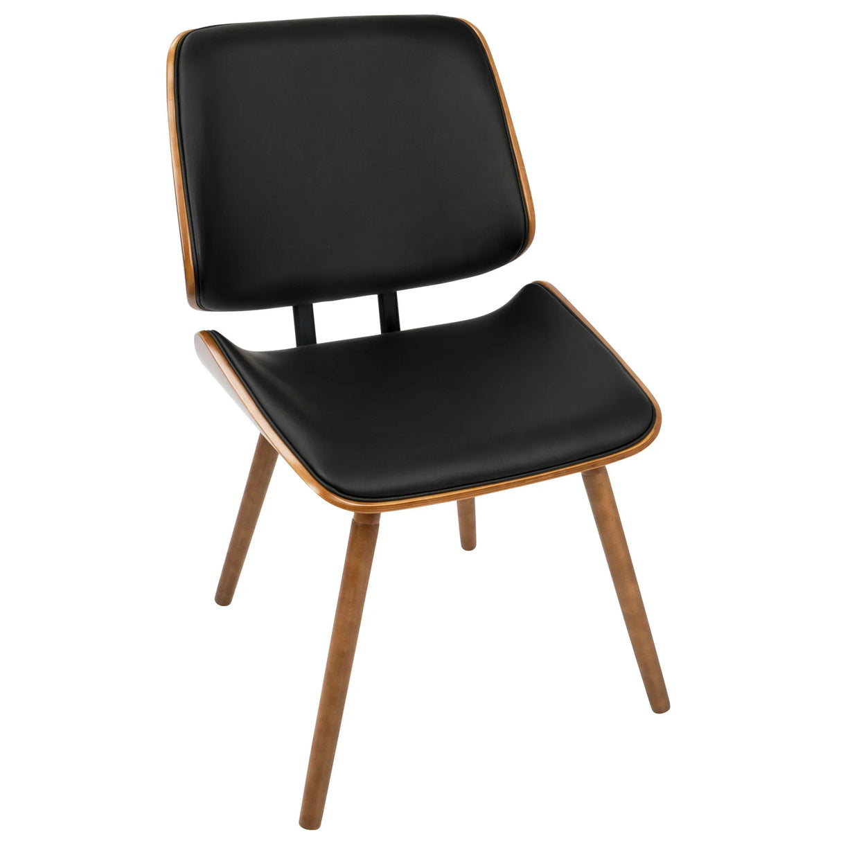 Lombardi - Mid-Century Modern Dining / Chair (Set of 2) - Walnut / Black - Furniture Home Direct