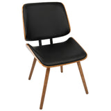 Lombardi - Mid-Century Modern Dining / Chair (Set of 2) - Walnut / Black - Furniture Home Direct
