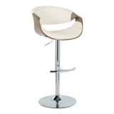 Symphony - Mid Century Modern Adjustable Barstool With Swivel & Rounded T Footrest (Set of 2) - Furniture Home Direct