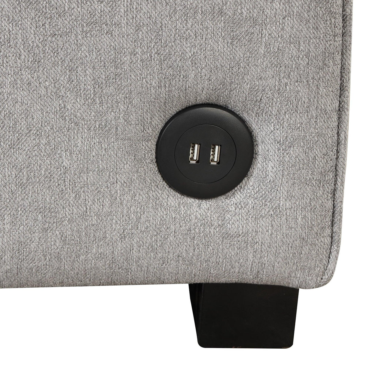 66.5" Upholstered Loveseat With Pull Out Bed, Two Throw Pillows, Dual USB Charging Port and Adjustable Backrest - Light Gray - Furniture Home Direct