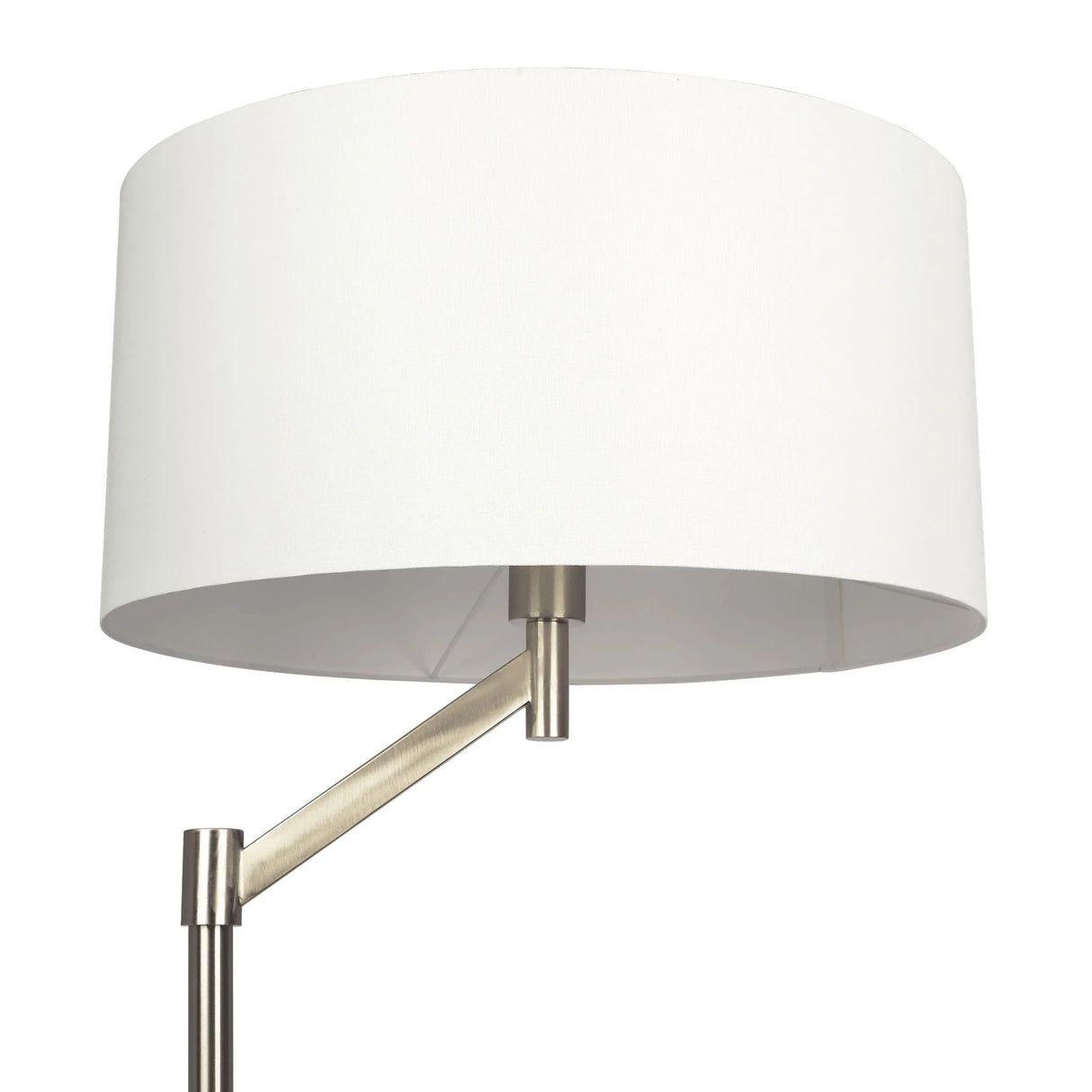 Serene - Floor Lamp With Rotary Switch Base Linen Shade - Brushed Nickel / White - Furniture Home Direct