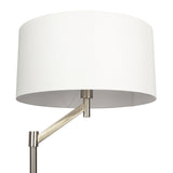 Serene - Floor Lamp With Rotary Switch Base Linen Shade - Brushed Nickel / White - Furniture Home Direct