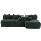 Sectional Sofa Modular Tufted Chenille Upholstery Green - Furniture Home Direct