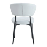 Dining Chairs Set Of 4 Modern Upholstered Metal Legs White - Furniture Home Direct