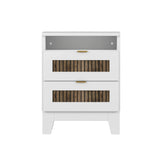 Bedroom Set Full Size Bed Dresser Nightstands Wood White - Furniture Home Direct