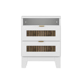 Bedroom Bundle - Queen Bed + Dresser + Two Nightstands + Rug + Faux Plant - Furniture Home Direct
