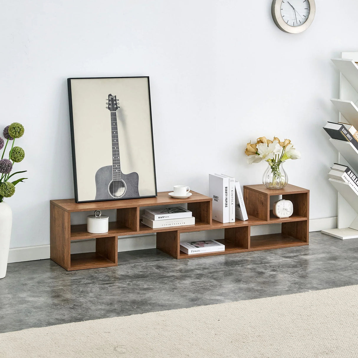 Cube TV Stand With Open Storage And 2 Shelves - Furniture Home Direct
