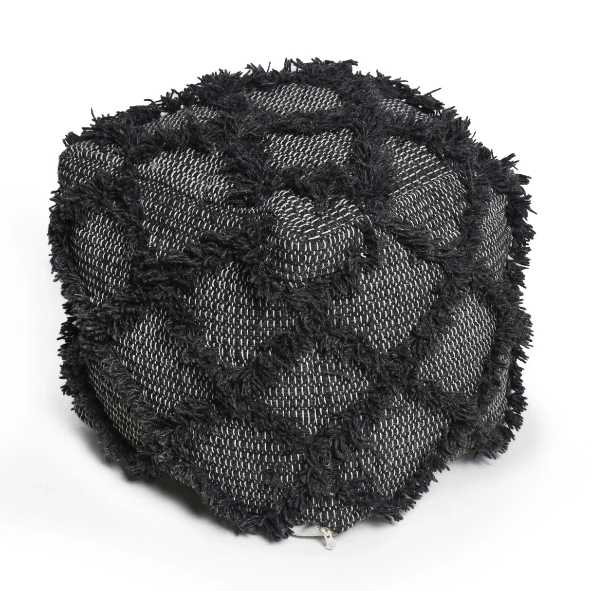 Jumanji - Handcrafted Wool And Cotton Pouf - Brown - Furniture Home Direct