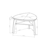 Jasmine - Bar Table With Arched Legs And Marble Top, Triangular Shape - Gray - Furniture Home Direct