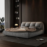 Luxury Upholstered Platform Bed With Oversized Padded Backrest And Solid Wood Frame - Furniture Home Direct