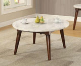 Gasha - Coffee Table - White Marble / Walnut - Furniture Home Direct