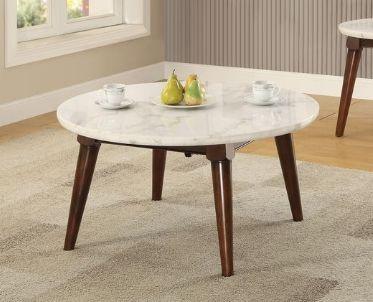 Gasha - Coffee Table - White Marble / Walnut - Furniture Home Direct