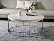 Zaidee - Mable Top Nickel Coffee Table - White - Furniture Home Direct