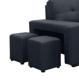 Lucas - Linen Sleeper Sectional Sofa With Reversible Storage Chaise - Dark Gray - Furniture Home Direct