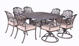 Square 8 Person 64" Long Aluminum Dining Set With Cushions - Furniture Home Direct