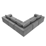 L Shaped Modular Sectional Sofa With Wide Seats Gray - Furniture Home Direct