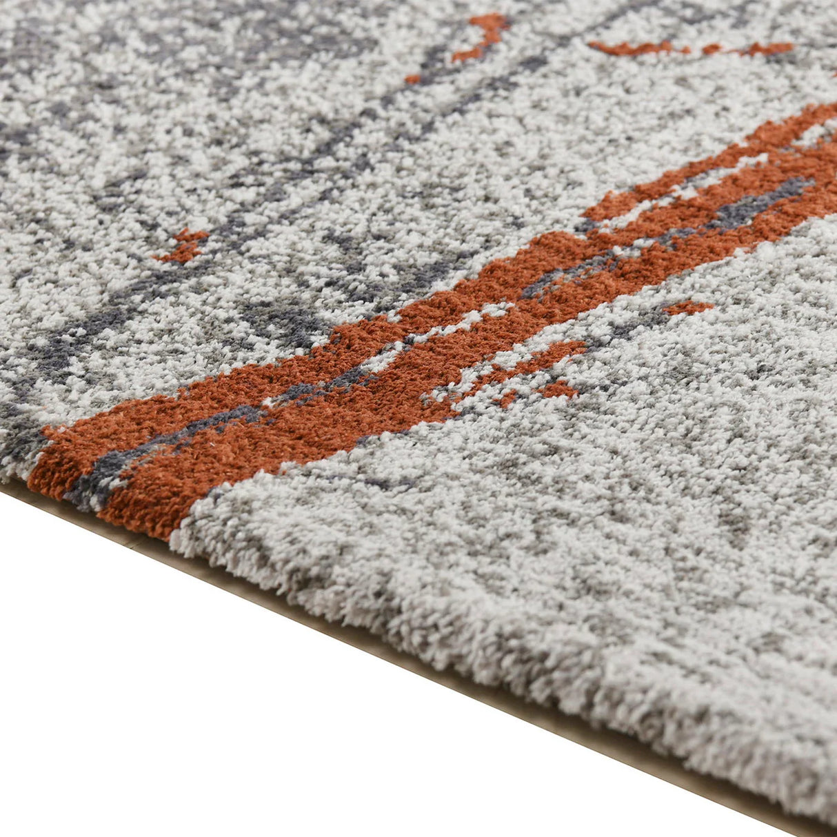 Quarry - 5.25' X 6.5' Abstract Area Rug - Gray / Orange - Furniture Home Direct